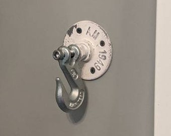 Industrial wall hook / steampunk decor / metal pipe towel wall hooks