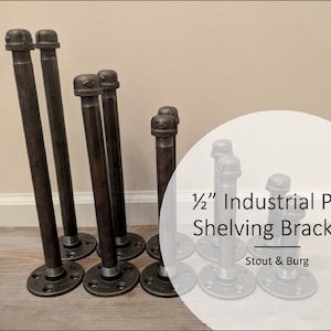 Industrial Decor Industrial Pipe Shelves industrial Pipe shelf brackets Set of 2