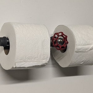 Industrial Pipe Toilet Paper Holder, Bathroom Storage, Steampunk Toilet Paper Holder Double TP Holder