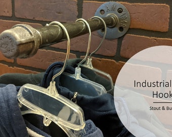 Industrial wall mounted clothes rack, Wall mounted clothes rail, Pipe rack, Garment rack, Clothes hanging rack, Hanging rail, Cloth rack