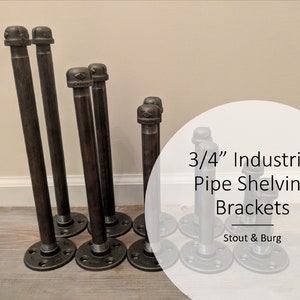 Industrial Decor Industrial Pipe Shelves industrial Pipe shelf brackets 3/4&quot; diameter set of 2