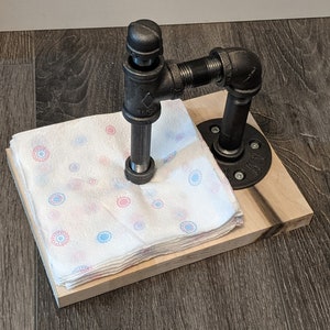 Industrial Pipe Napkin holder | Black Pipe Holder | Industrial Kitchen Decor