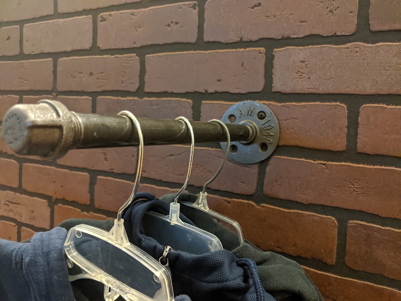 Laundry Room Hanger Pipe 34 |Coat Hook Metal Clothing Hook Industrial Pipe Wall Hook Clothes Rack