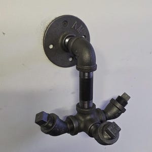 Coat Hook | Industrial Pipe Wall Hook | Clothes Rack | Metal Clothing Hook | Laundry Room Hanger | Pipe