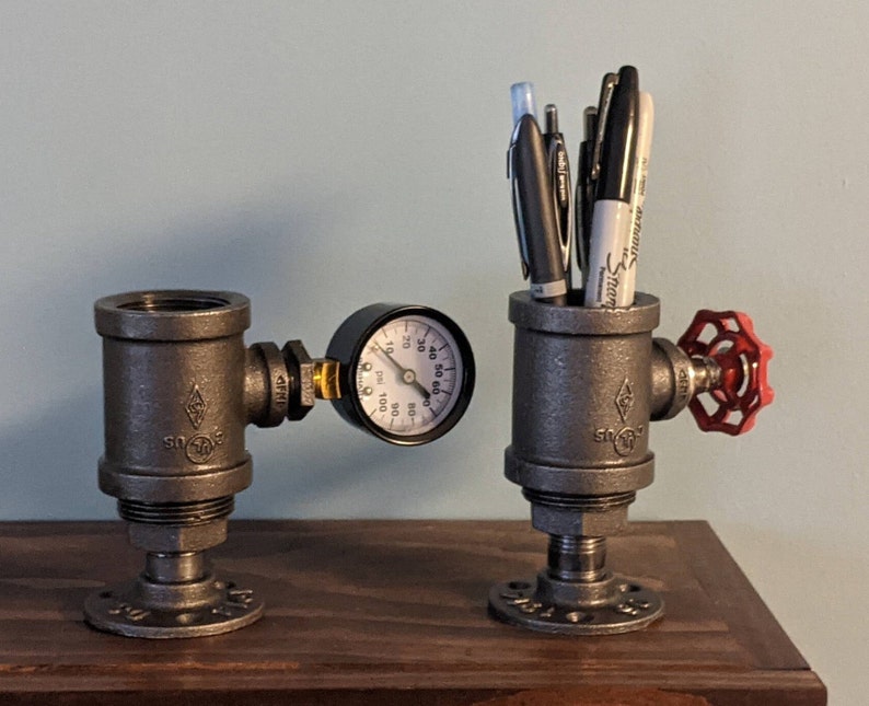Industrial Pipe Pen Holder Steampunk Pencil Holder Etsy