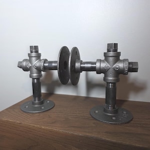 Handmade Pipe Bookends for Industrial Chic Decor