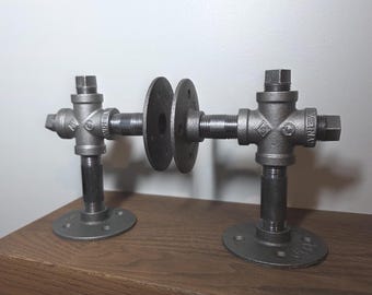 Handmade Pipe Bookends for Industrial Chic Decor