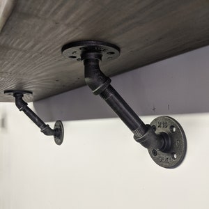 Industrial pipe Decor Industrial Pipe Shelves industrial Pipe shelf angle brackets