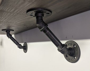Industrial pipe Decor Industrial Pipe Shelves industrial Pipe shelf angle brackets
