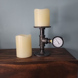 Modern Industrial Candle Holders | Unique Steel Pipe Decor | Steampunk Vibes