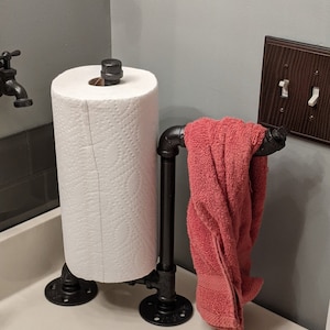 Industrial Rustic Paper Towel Holder, Kitchen Storage