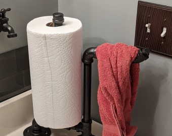 Industrial Rustic Paper Towel Holder, Kitchen Storage