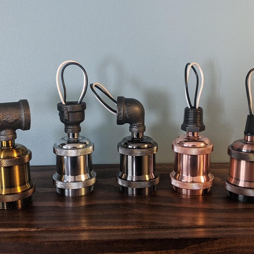 Industrial Iron Pipe Steampunk Lamp Socket Fits 1/2 Etsy