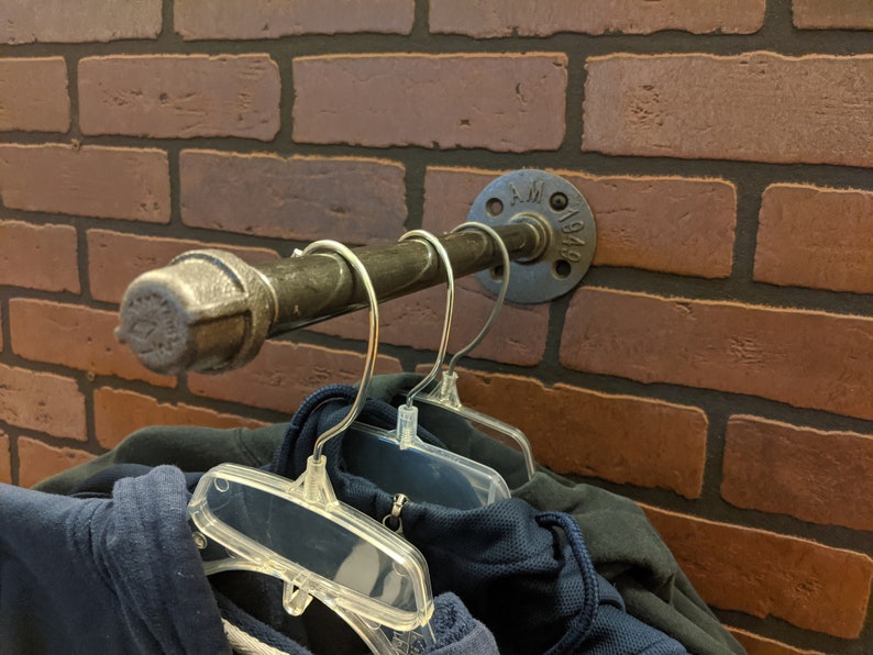 Laundry Room Hanger Pipe 34 |Coat Hook Metal Clothing Hook Industrial Pipe Wall Hook Clothes Rack
