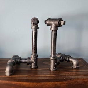 Handmade Pipe Bookends for Industrial Chic Decor