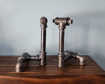 Handmade Pipe Bookends for Industrial Chic Decor