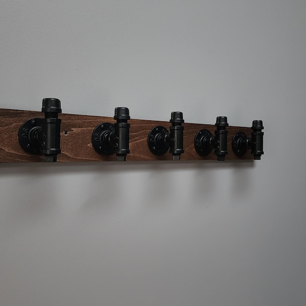 Black Metal Pipe Hook – Industrial Wall Coat Rack, Entryway Organizer