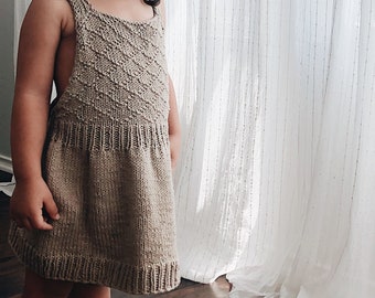 The Diamond Dress Knitting Pattern for Baby, Toddler girls