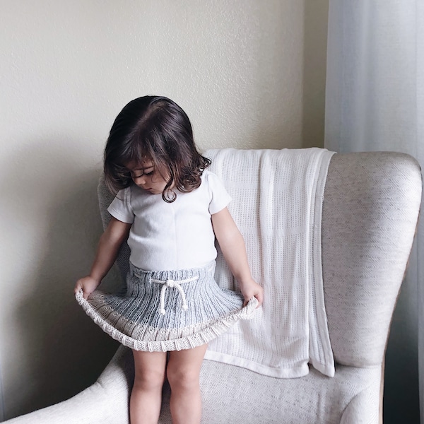 The Ribbed Knit Skirt for girls, babies, toddlers Knitting pattern