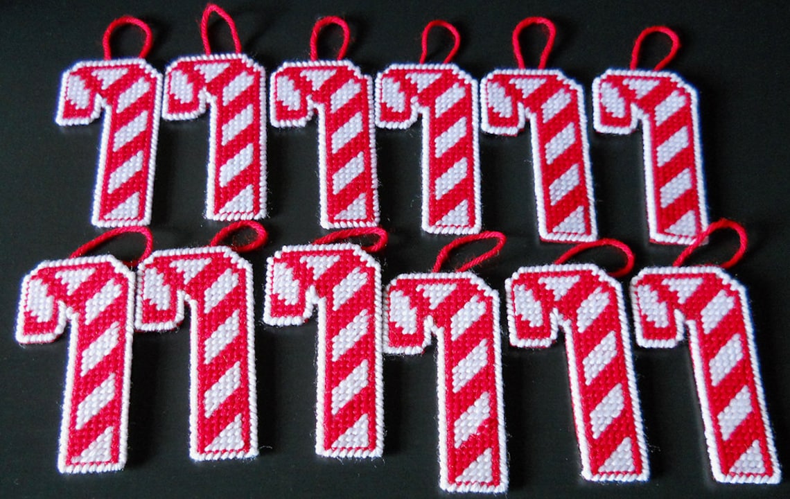 Candy Cane Ornaments Etsy
