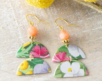 Colorful Boho Spring Flower Tin Earrings