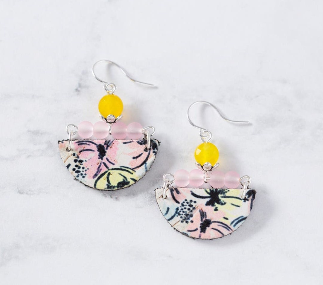 Semicircle Pink Earrings Semicircle Pink Earrings