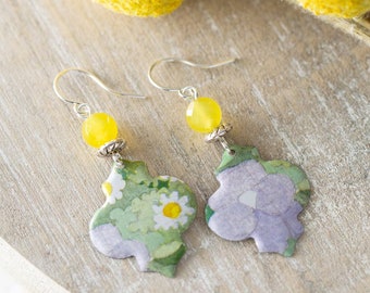 Colorful Boho Spring Flower Tin Earrings