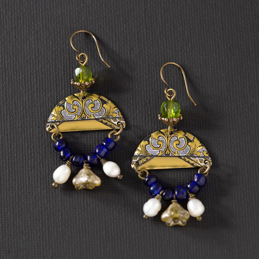 The Blue Hive Earrings in Gold (Pierced) main image 1