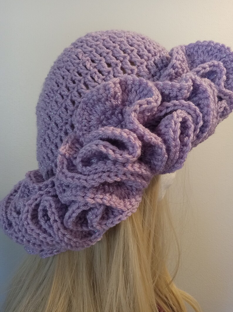 Cream Ruffle Hat Crocheted Big Ruffle Hat - Etsy