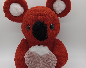 Red Crochet Koala Bear with Heart