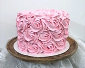 Fake Smash Cake, First Birthday Cake,  6 Inch Round, Pink Rosette Cake, Photo Shoot Prop, Faux Food Prop, Cake Display, Tiered Tray Decor,