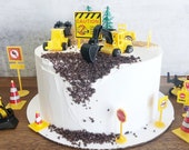 Kids Birthday Cake Fake Cake Construction Themed Party Cake Display Food Photo Prop