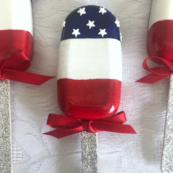 4th Of July Tiered Tray Decor  Americana Decor Patriotic Fake Food, Photography Food Prop, Kitchen Decor