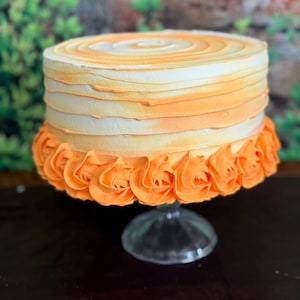 Orange Marbled Fake Cake Fake Food 8 Inch Round Faux Cake Cake Display Food Photo Prop Kitchen Decor Cake Dummy