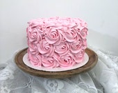 First Birthday Cake Prop Fake Smash Cake Pink Rosette Cake 6 Inch Round 1st Birthday Photo Shoot Pro, Faux Food Prop