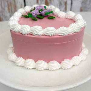 Fake Cake Box Trinket Container Jewelry Storage Fake Cake Box Pink Heart Jewelry Box
