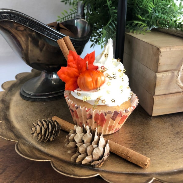 Fake Fall Cupcake Faux Cupcake with Fall Embellishments Fall Tiered Tray Display Fake Food Prop for Coffee Bar