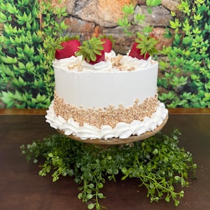 Realistic 8-inch Strawberry Faux Cake - Display Prop for Kitchen Decor, Photography & Home Staging