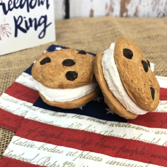 Fake Ice Cream Sandwich Fake Chocolate Cookies Fake Food Etsy