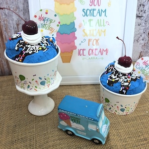 Fake Ice Cream, Photo Prop, Fake Food, Birthday Photo Shoot, Tiered Tray Decor, Faux Food Prop,  Kitchen Decor