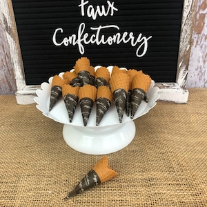 Small Fake Waffle Cones, Fake Bake Supplies, Mini Cone Cabochon, Craft supplies, Party Decorations