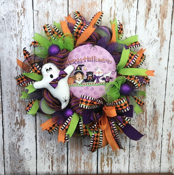 lightweight wreath Halloween decor Halloween wreath Ghost graveyard indoor wreath
