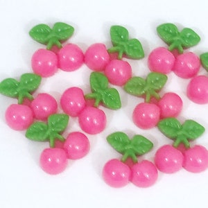 Small Cherry Cabochon Flat Back Resin, Kawaii Cabochon, Cherry Slime Charms, Fake Cherries,  Fake Bake Supplies