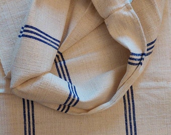 Indigo blue - Vintage grainsack - blue stripes - rural flour sack, grain sack, home decor, pillow case, burlap zs32