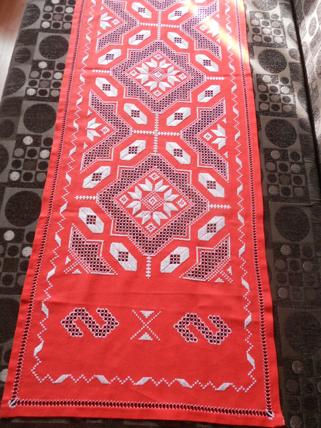 Traditional Transylvanian Linen Hand Embroidery Red White - Etsy