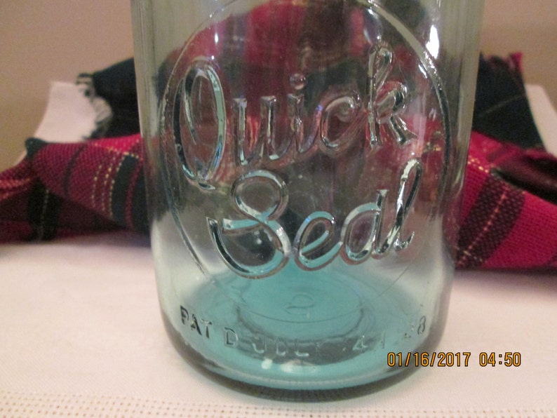 Vintage Quick Seal Blue Quart Jar Canning Jar Jar With Wire Etsy UK