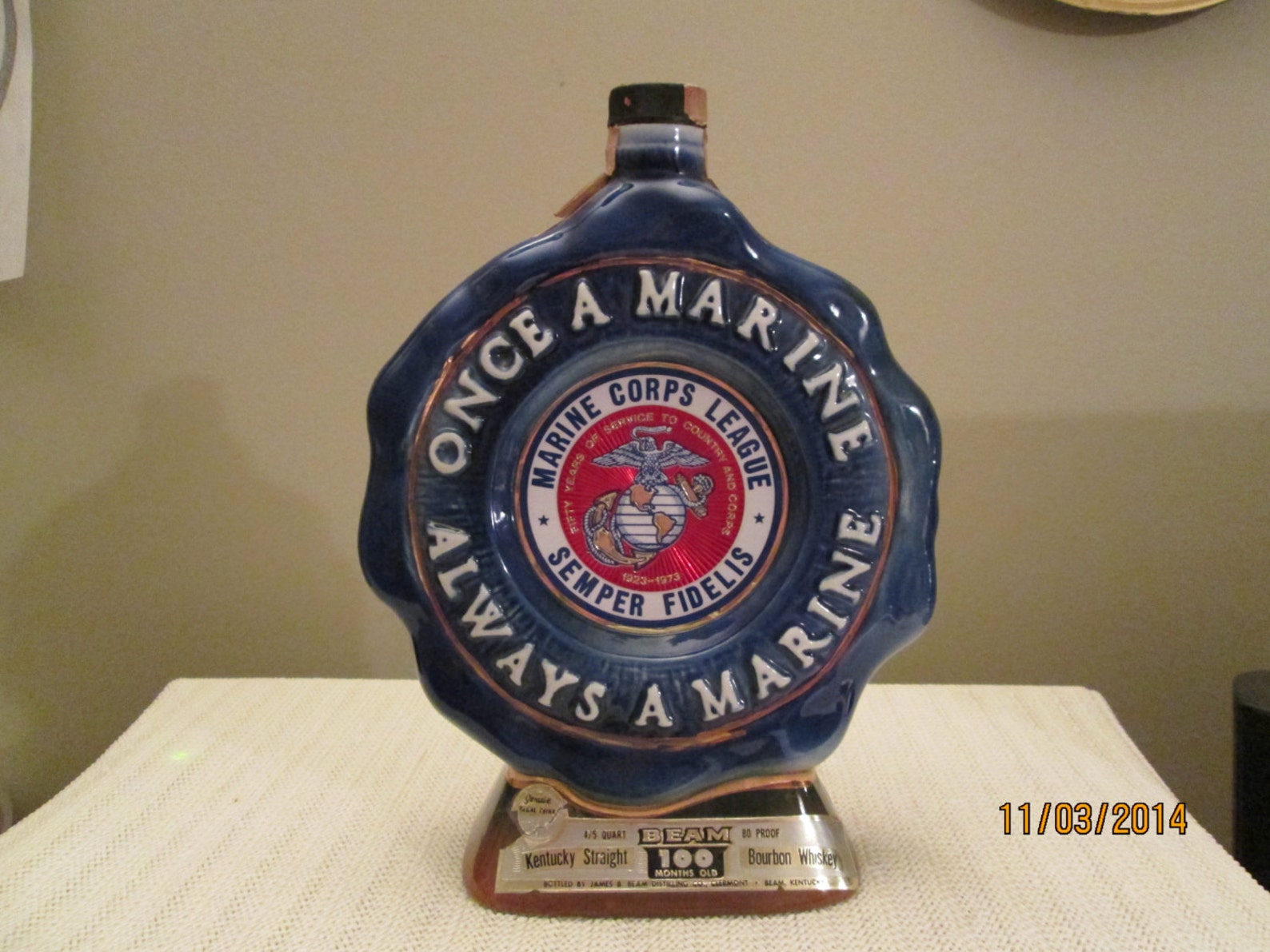 Vintage Jim Beam Collector Bottle Once a Marine Always A Etsy