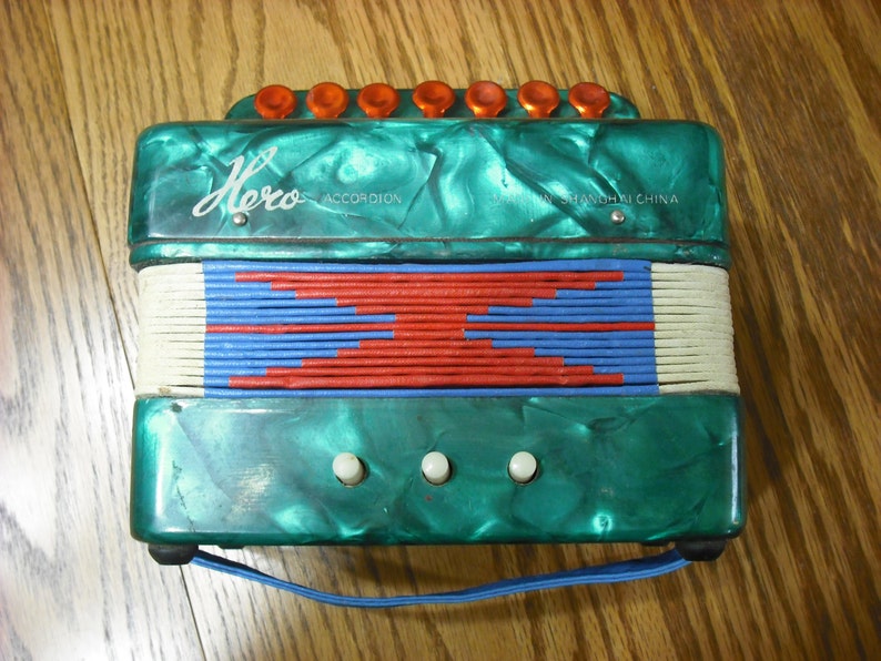 Vintage Hero Accordion Squeeze Box Shanghai China Toy Etsy