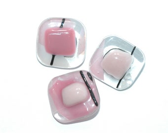 Pink glass button | Etsy