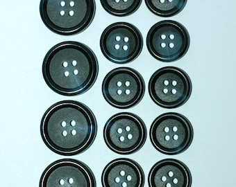 Navy Suit Button Set - 4 Lg & 10 Sm